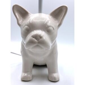 French Bulldog Lamp Ceramic White Dog Bedside Night Light frenchie dog gift idea